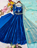 Pure Viscous Velvet With 5mm Sequence Embroidery Work Salwar Kameez
