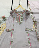FESTIVAL SEASON BEAUTIFUL KURTI WITH SEQUENCE EMBROIDERY WORK PLAZZO AND DUPATTA