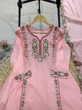 FESTIVAL SEASON BEAUTIFUL KURTI WITH SEQUENCE EMBROIDERY WORK PLAZZO AND DUPATTA