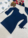 Designer Party Wear Look heavy Roman Cotton Material top with farshi salwar