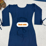 Designer Party Wear Look heavy Roman Cotton Material top with farshi salwar