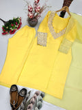 HEAVY FENDY SILK WITH HEAVY EMBROIDERY CODING SEQUENCE WORK WITH HAND WORK 4 PIECES SALWAR KAMEEZ