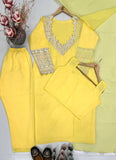 HEAVY FENDY SILK WITH HEAVY EMBROIDERY CODING SEQUENCE WORK WITH HAND WORK 4 PIECES SALWAR KAMEEZ