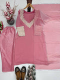 HEAVY FENDY SILK WITH HEAVY EMBROIDERY CODING SEQUENCE WORK WITH HAND WORK 4 PIECES SALWAR KAMEEZ