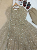 New Party Wear Look Pure Heavy Fendi Crush Gown Dupatta & Bottom Set