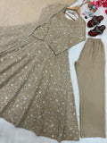 New Party Wear Look Pure Heavy Fendi Crush Gown Dupatta & Bottom Set