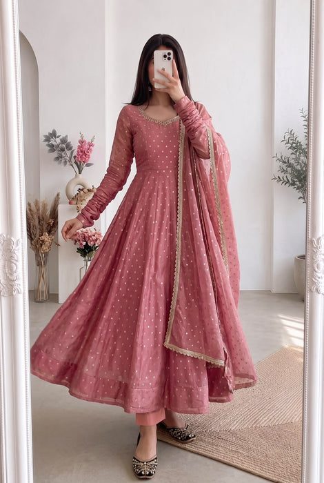 NEW Designer Party Wear Look Heavy Moss Butti Silk Salwar Kameez