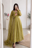 NEW Designer Party Wear Look Heavy Moss Butti Silk Salwar Kameez