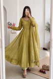 NEW Designer Party Wear Look Heavy Moss Butti Silk Salwar Kameez