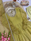 NEW Designer Party Wear Look Heavy Moss Butti Silk Salwar Kameez