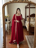 Fox Georgette with Embroidery Sequence And Moti Work Salwar Kameez