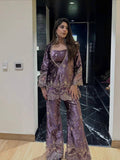 Premium FANDY SILK with Beautiful zari &amp; 5mm sequins embroidery work in kurti & blouse both Salwar Kameez