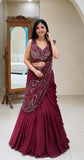 Premium Rangoli Silk stylish elegant & effortlessly gorgeous Drape Lehenga Saree