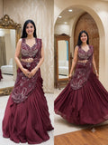 Premium Rangoli Silk stylish elegant & effortlessly gorgeous Drape Lehenga Saree
