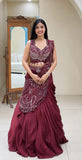 Premium Rangoli Silk stylish elegant & effortlessly gorgeous Drape Lehenga Saree