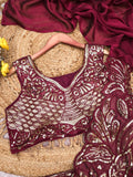 Premium Rangoli Silk stylish elegant & effortlessly gorgeous Drape Lehenga Saree