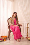 Heavy Chinon Silk with Dugital Print Ready to wear Beautiful Saree