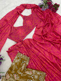 Heavy Chinon Silk with Dugital Print Ready to wear Beautiful Saree