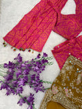 Heavy Chinon Silk with Dugital Print Ready to wear Beautiful Saree