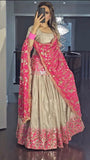Heavy pure Chinon and Digital Print Beautiful Top Lehenga Dupatta Set