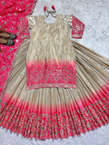 Heavy pure Chinon and Digital Print Beautiful Top Lehenga Dupatta Set