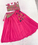 Vichitra silk Lehenga with Embroidery Multi Thread Sequins Work With Siroski Diamond