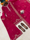 Beautiful Vichitra Silk with 5mm Siquence and Zari Embroidery Work Salwar Kameez