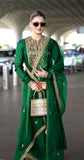 New Party Wear & Festival Look Pure Fandy Sillk Gown Dupatta & Bottom Set