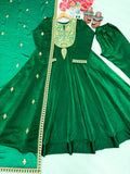 New Party Wear & Festival Look Pure Fandy Sillk Gown Dupatta & Bottom Set