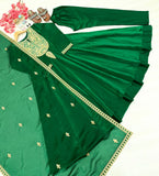 New Party Wear & Festival Look Pure Fandy Sillk Gown Dupatta & Bottom Set