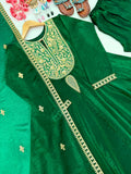 New Party Wear & Festival Look Pure Fandy Sillk Gown Dupatta & Bottom Set