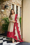 New Party Wear Look Pure Roman Silk Anarkali Gown Dupatta & Plazzo Set