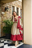 New Party Wear Look Pure Roman Silk Anarkali Gown Dupatta & Plazzo Set
