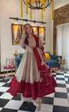 New Party Wear Look Pure Roman Silk Anarkali Gown Dupatta & Plazzo Set