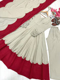New Party Wear Look Pure Roman Silk Anarkali Gown Dupatta & Plazzo Set