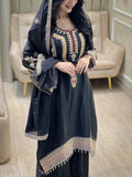 FESTVIAL ETHNIC OUTFIT SEQUENCE EMBROIDERY ON SILK FABRIC TOP AND PLAZZO WITH DUPATTA SET