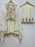 FESTVIAL ETHNIC OUTFIT SEQUENCE EMBROIDERY ON SILK FABRIC TOP AND PLAZZO WITH DUPATTA SET