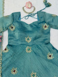 Designer Salsa Silk Gown with Dupatta Set