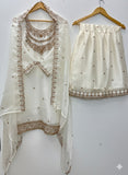 FESTIVE NEW DESIGNER HEAVY EMBROIDERY WORK ON FENDY FABRIC TOP SHARARA AND DUPATTA SET