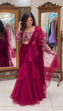 Heavy Teby Silk Ready to wear Beautiful LEHENGA SAREE