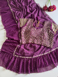 FAUX GEORGETTE WITH HEAVY 5MM SEQUINS EMBROIDERY WORK SAREE