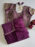 FAUX GEORGETTE WITH HEAVY 5MM SEQUINS EMBROIDERY WORK SAREE