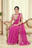 New Super Trending Embroidery Sequence work ready to wear saree with Embroidery Blouse