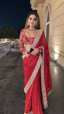 Faux Blooming Georgette with Intricate Coding With Thread & Sequence Work Beautiful Saree