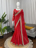 Faux Blooming Georgette with Intricate Coding With Thread & Sequence Work Beautiful Saree