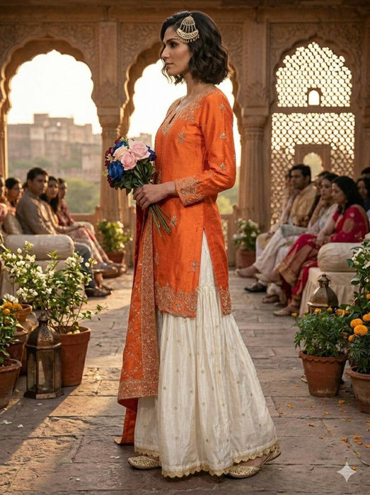 NEW DESIGNER PARTY WEAR TOP AND PLAZZO WITH FANCY DUPPATA WITH EMBROIDERY WORK