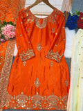 NEW DESIGNER PARTY WEAR TOP AND PLAZZO WITH FANCY DUPPATA WITH EMBROIDERY WORK