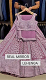 BRIDAL WEAR HEAVY FUAX GEORGETTE REAL MIRROR WORK LEHENGA CHOLI WITH DUPATTA