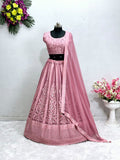 BRIDAL WEAR HEAVY FUAX GEORGETTE REAL MIRROR WORK LEHENGA CHOLI WITH DUPATTA