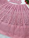BRIDAL WEAR HEAVY FUAX GEORGETTE REAL MIRROR WORK LEHENGA CHOLI WITH DUPATTA
